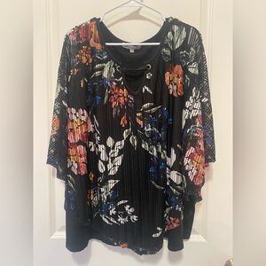 Sweet Violet Black Floral Women's Blouse
